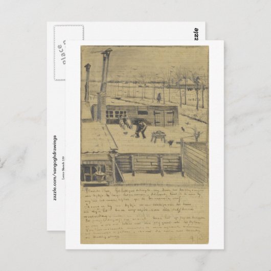 Van Gogh Letter Sketch 330 Postkarte (Vorne/Hinten)