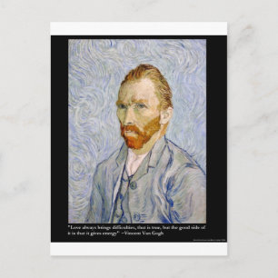 Van Gogh "Liebe/Energie" & Quote T-Shirt Geschenk Postkarte