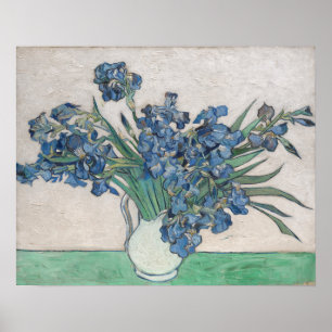 Van Gogh Lila Iris-Vase-Blumenmalerei Poster