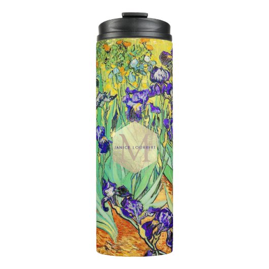 Van Gogh Lila Irises, St. Remy Thermosbecher (Vorderseite)