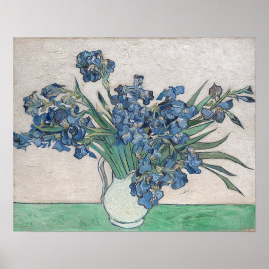Van Gogh Lila Irises Vase Floral Painting Poster (Vorne)