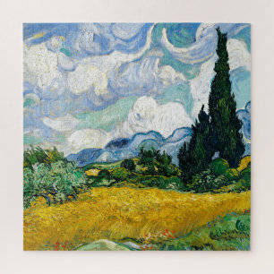 Van Gogh Malerei Kunst Vintage Weizenfeld Zypresse Puzzle