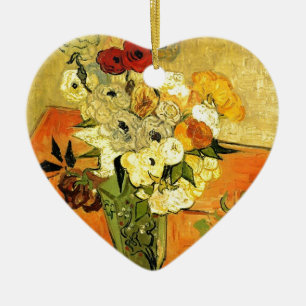 Van Gogh malt launehafte Blüten Blumen Reben Keramik Ornament