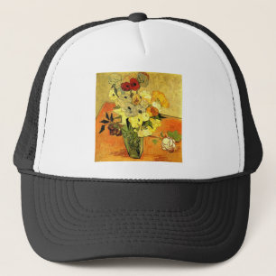 Van Gogh malt launehafte Blüten Blumen Reben Truckerkappe