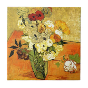 Van Gogh malt launische Blüten Blumen Reben Fliese