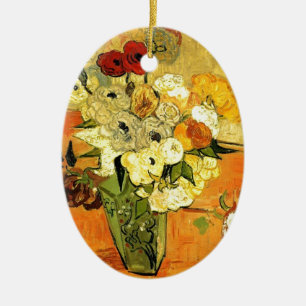 Van Gogh malt launische Blüten Blumen Reben Keramik Ornament