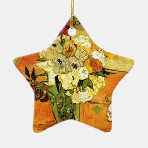 Van Gogh malt launische Blüten Blumen Reben Keramikornament
