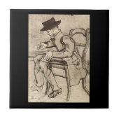 Van Gogh - Man Writing, Facing Links, Fliese (Vorderseite)