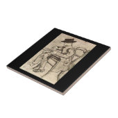 Van Gogh - Man Writing, Facing Links, Fliese (Seite)