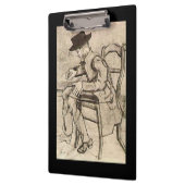 Van Gogh - Man Writing, Facing Links, Klemmbrett (Links)