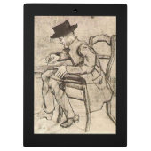 Van Gogh - Man Writing, Facing Links, Klemmbrett (Rückseite)