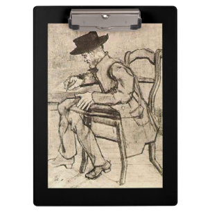 Van Gogh - Man Writing, Facing Links, Klemmbrett