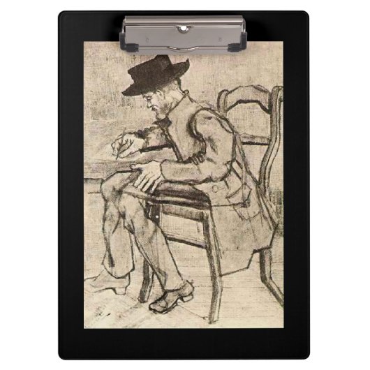 Van Gogh - Man Writing, Facing Links, Klemmbrett (Vorderseite)