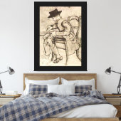 Van Gogh - Man Writing, Facing Links, Leinwanddruck (Insitu (Schlafzimmer))