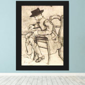 Van Gogh - Man Writing, Facing Links, Leinwanddruck (Insitu (Holzboden))