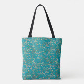 Van Gogh Mandelblüten Teal Monogramm Tasche (Rückseite)
