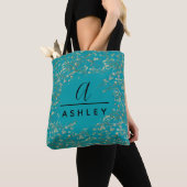 Van Gogh Mandelblüten Teal Monogramm Tasche (Von Nahem)