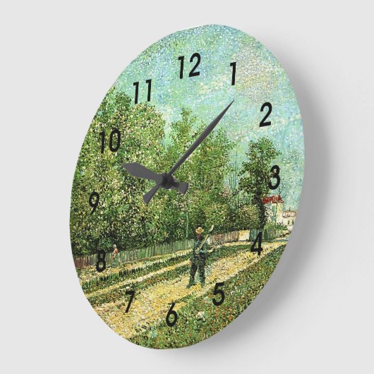 Van Gogh - Mann mit Spade... Große Wanduhr (Winkel)