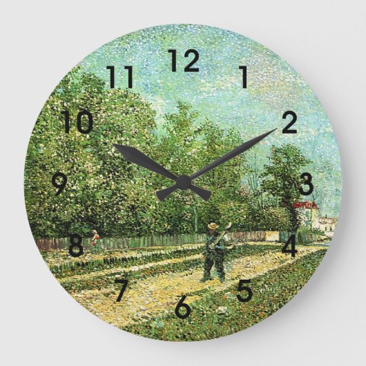 Van Gogh - Mann mit Spade... Große Wanduhr (Vorderseite)