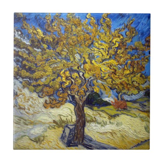 Van Gogh Maulbeerbaum Meisterwerk Kunst Fliese (Vorderseite)