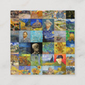 Van Gogh - Meisterwerke - Mosaik-Patchwork - QR-Co Quadratische Visitenkarte (Vorderseite)