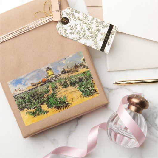 Van Gogh Mill von Alphonse Daudet bei Fontevielle Rechteckiger Aufkleber (Schenken)