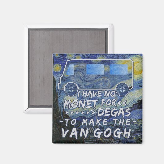Van Gogh Monet Degas Funny Artist Pub Starry Night Magnet (Vorderseite/Rückseite)