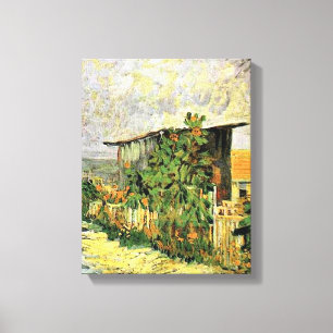 Van Gogh - Montmarte Weg mit Sonnenblumen, Leinwanddruck