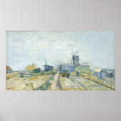 Van Gogh - Montmartre Windmühlen und Gemüsegarten Poster (Vorne)