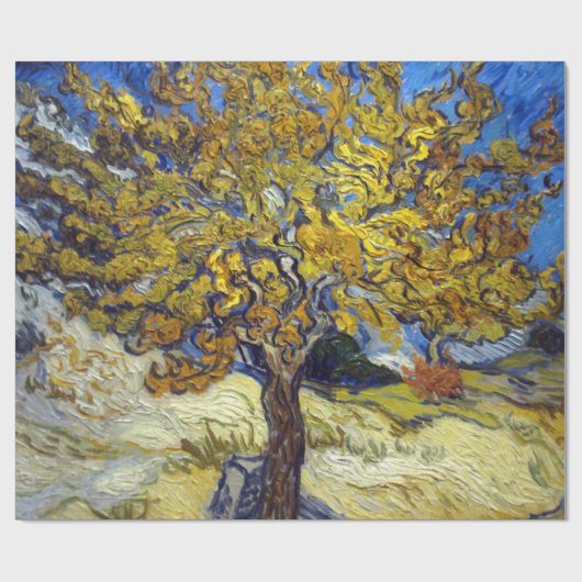 Van Gogh Mulberry Tree Masterpiece Art Geschenkpapier (Flach)