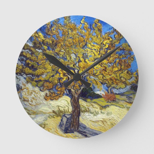 Van Gogh Mulberry Tree Masterpiece Art Runde Wanduhr (Vorderseite)