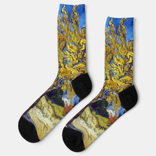 Van Gogh Mulberry Tree Masterpiece Art Socken (Linkes Detail)