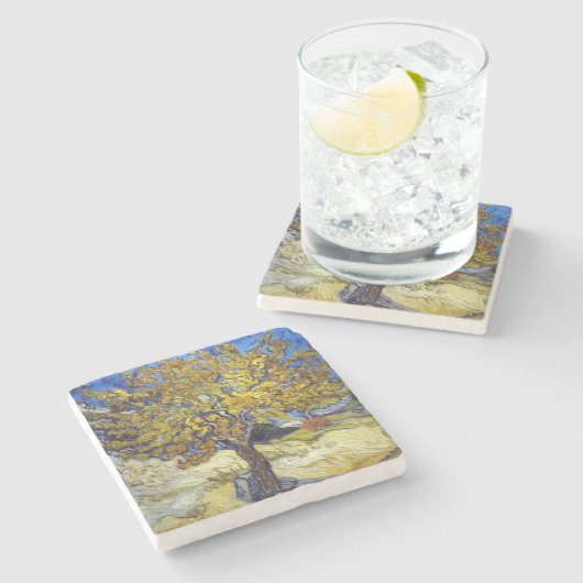 Van Gogh Mulberry Tree Masterpiece Art Steinuntersetzer (Seitenansicht)