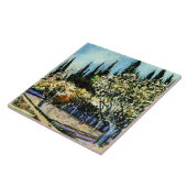 Van Gogh - Obstgarten umgeben von Zypressen Fliese (Seite)