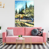 Van Gogh - Obstgarten umgeben von Zypressen Leinwanddruck (Insitu (Wohnzimmer))