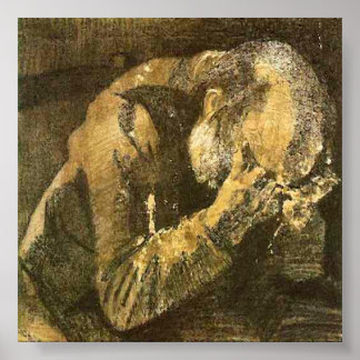 Van Gogh Old Man mit Kopf in Hands (F998) Poster