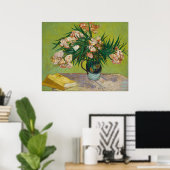Van Gogh Oleander Rosa Florales Stillleben Kunst Poster (Heimbüro)