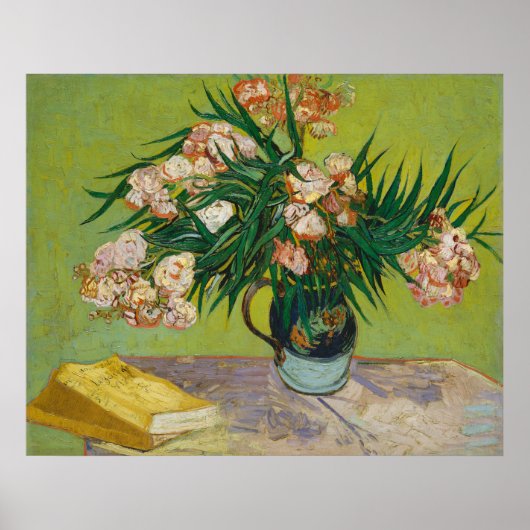 Van Gogh Oleanders Pink Floral Still Life Art Poster (Vorne)