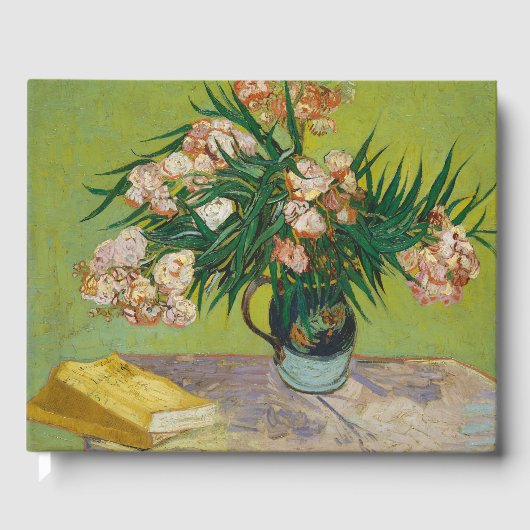 Van Gogh Oleanders Rosa Florale Stillleben Kunst Gästebuch (Vorderseite)