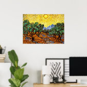 Van Gogh - Olive Trees with Yellow Sky and Sun Poster (Heimbüro)