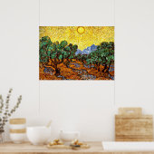 Van Gogh - Olive Trees with Yellow Sky and Sun Poster (Küche)