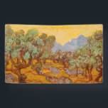 Van Gogh Olive Trees Yellow Sun Sky Banner<br><div class="desc">Vincent Van Gogh Olivenbäume mit gelbem Himmel und Sonne - Dieses beeindruckende Gemälde von Van Gogh zeigt Olivenbäume mit gelber Sonne und Himmel.</div>