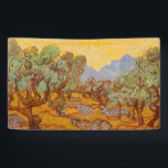 Van Gogh Olive Trees Yellow Sun Sky Banner<br><div class="desc">Vincent Van Gogh Olivenbäume mit gelbem Himmel und Sonne - Dieses beeindruckende Gemälde von Van Gogh zeigt Olivenbäume mit gelber Sonne und Himmel.</div>