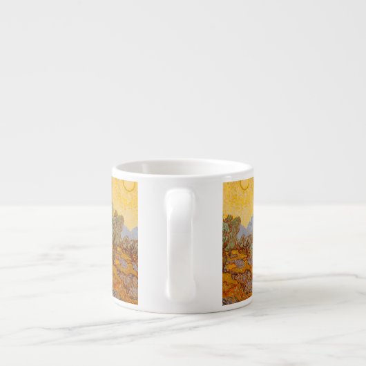 Van Gogh Olive Trees Yellow Sun Sky Espressotasse (Rückseite)