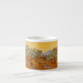 Van Gogh Olive Trees Yellow Sun Sky Espressotasse (Vorderseite)