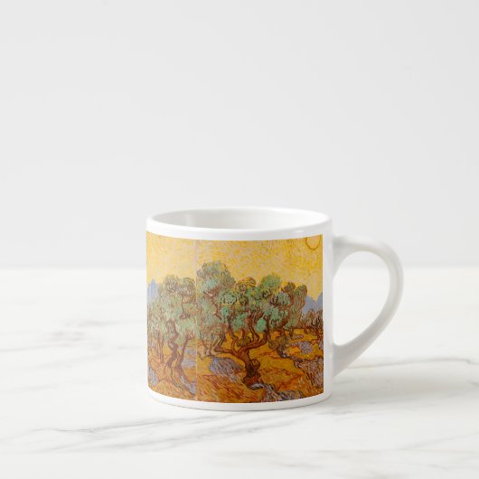 Van Gogh Olive Trees Yellow Sun Sky Espressotasse (Rechts)
