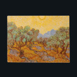 Van Gogh Olive Trees Yellow Sun Sky Fußmatte<br><div class="desc">Vincent Van Gogh Olivenbäume mit gelbem Himmel und Sonne - Dieses beeindruckende Gemälde von Van Gogh zeigt Olivenbäume mit gelber Sonne und Himmel.</div>