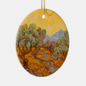 Van Gogh Olive Trees Yellow Sun Sky Keramik Ornament (Rechts)