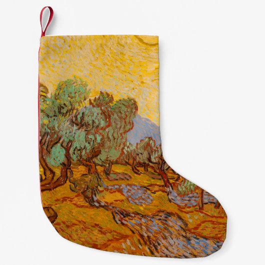 Van Gogh Olive Trees Yellow Sun Sky Kleiner Weihnachtsstrumpf (Vorderseite)