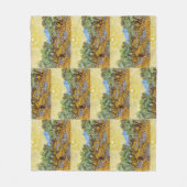 Van Gogh Olive Trees Yellow Sun Sky Malerei Fleecedecke (Vorderseite)